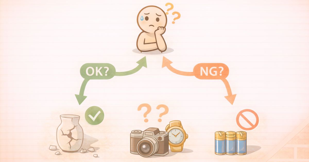 minikuraで預けられるか迷いやすい壊れ物や高額品のイメージ