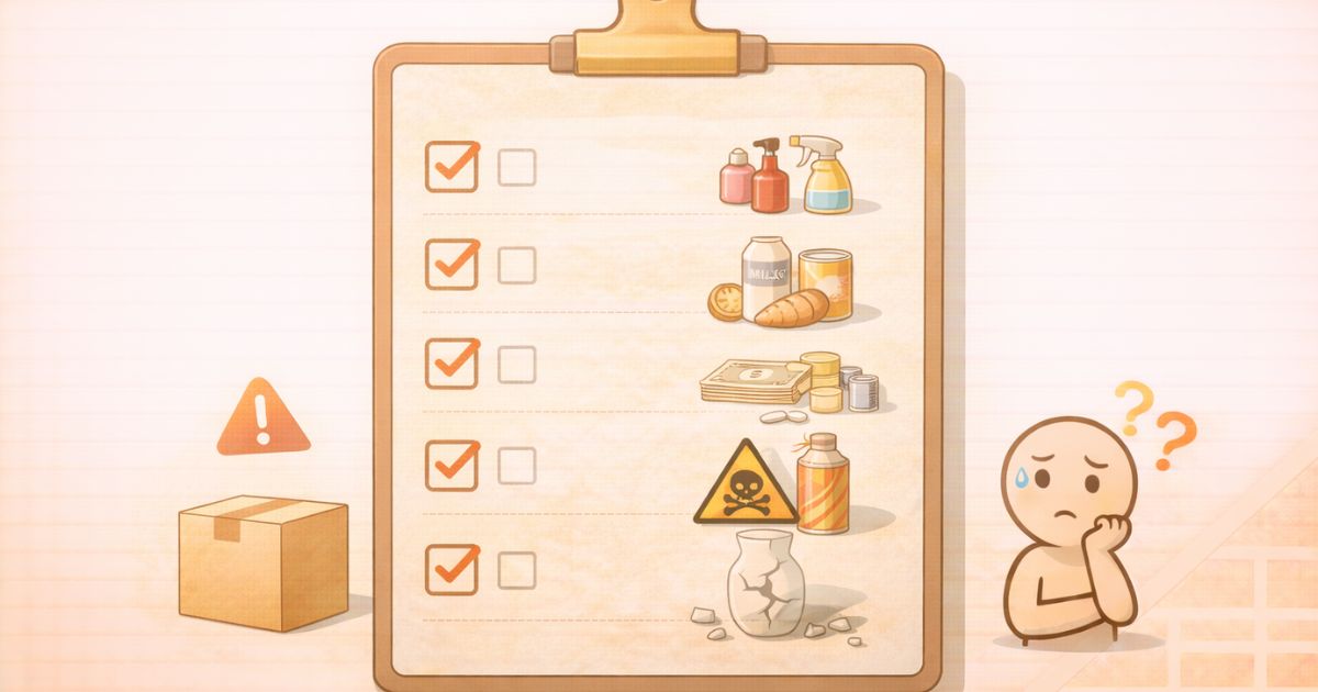 minikuraに預ける前のチェックリスト確認イメージ