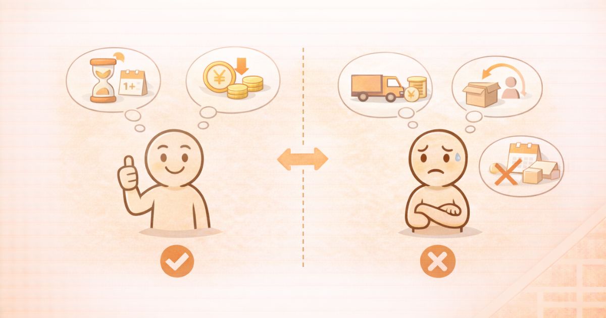 minikuraの取り出し料金と日数が向いている人を比較しているイメージ