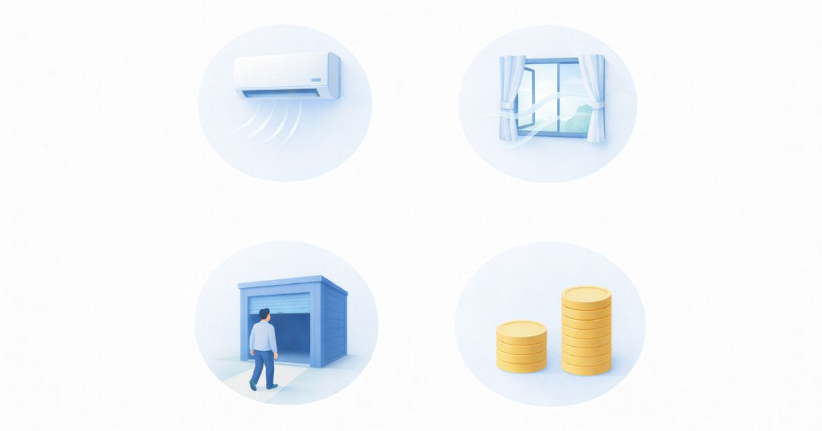 トランクルーム選びでカビ対策として確認したいポイントのイメージ