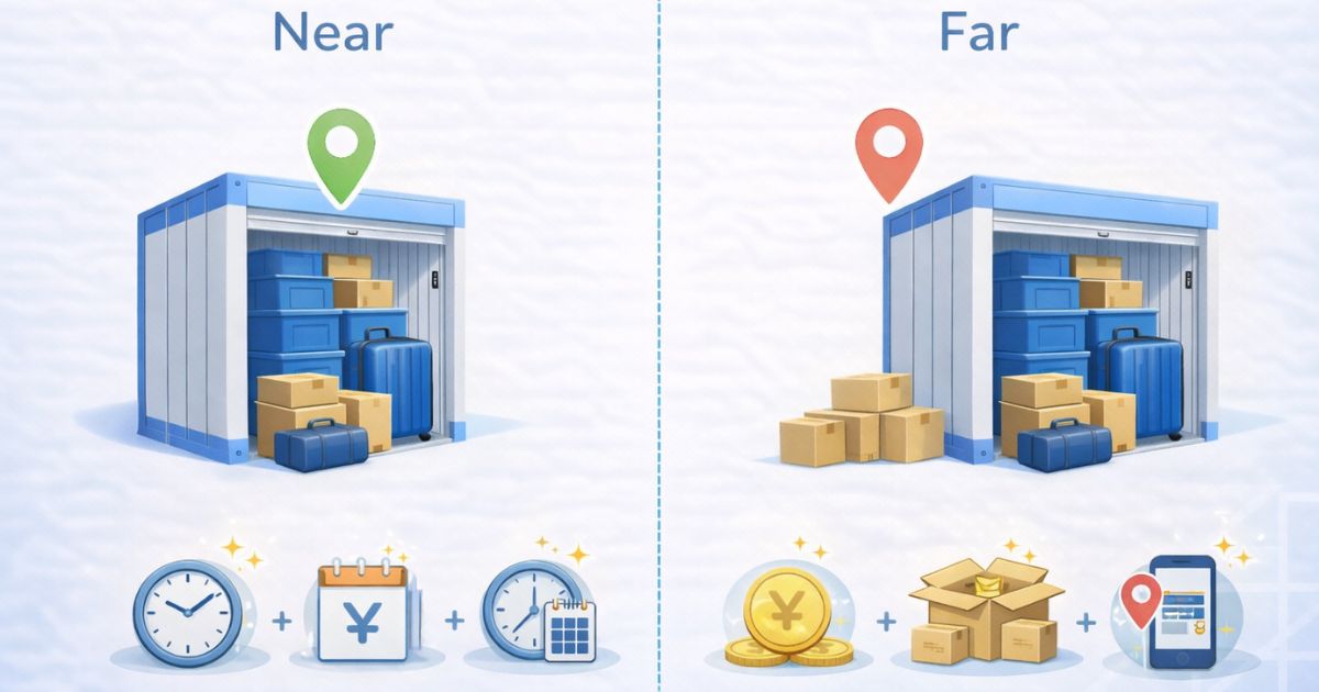 トランクルームの立地とアクセス比較 自宅近くと遠方の違い