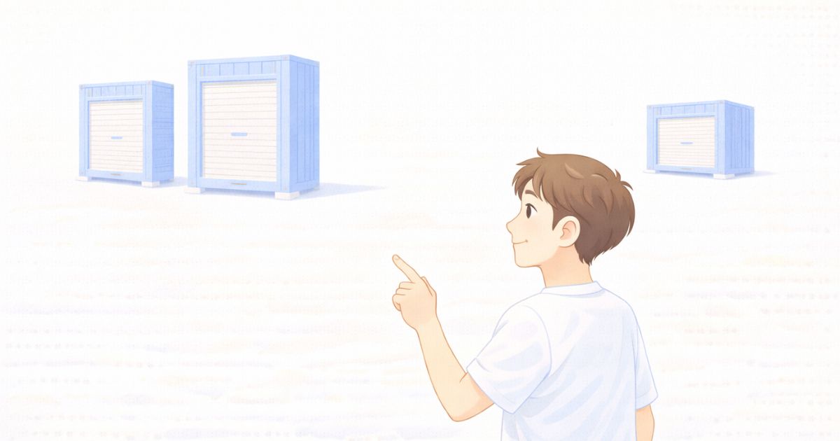 トランクルームのサイズやタイプを選んでいる様子