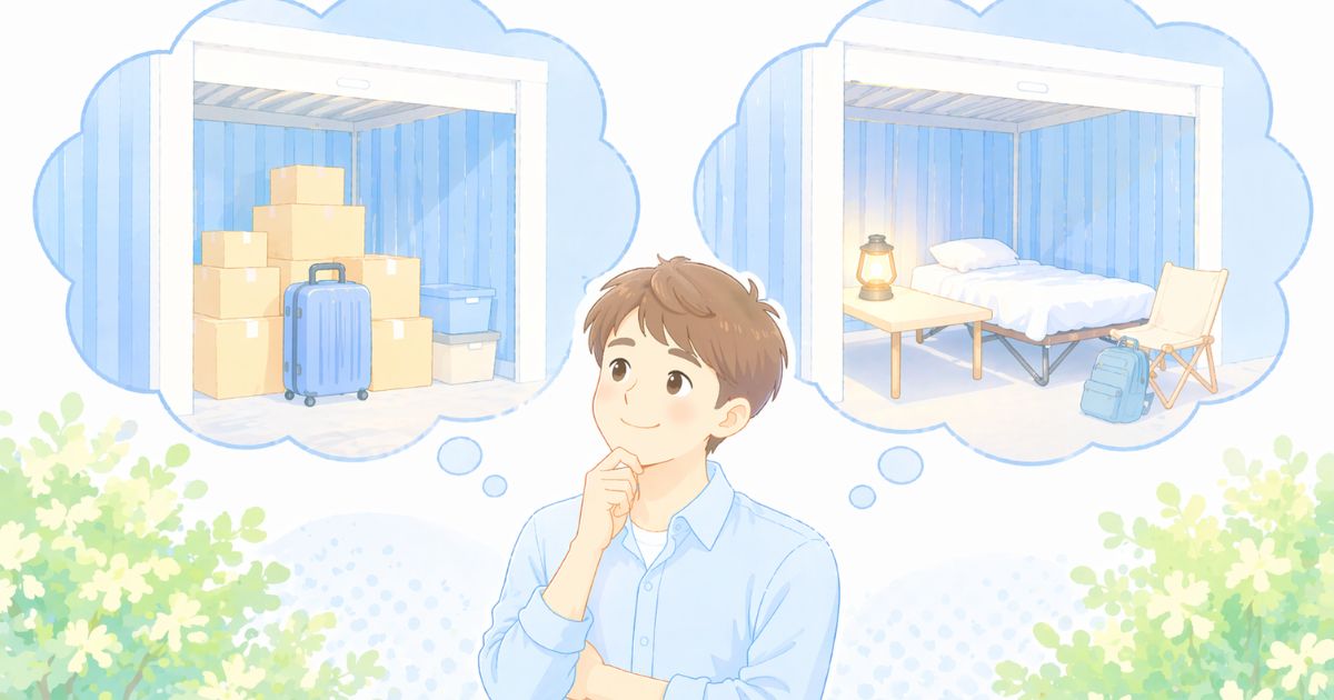 トランクルームに住めるのか迷っている人のイメージ