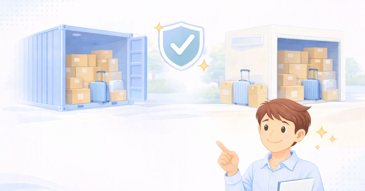 トランクルームを安心して選んでいるイメージ