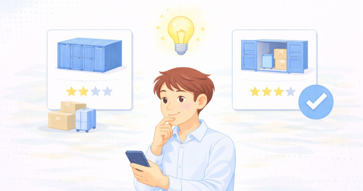 宅配型トランクルームの選び方を考えているイメージ