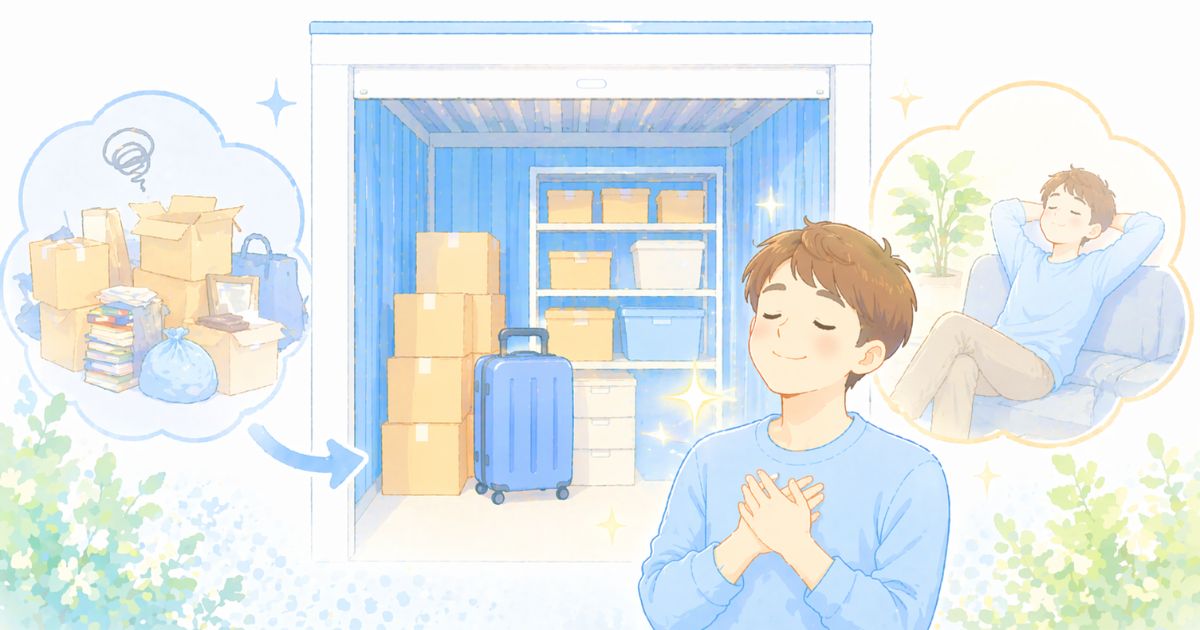 トランクルームを正しく使って安心しているイメージ