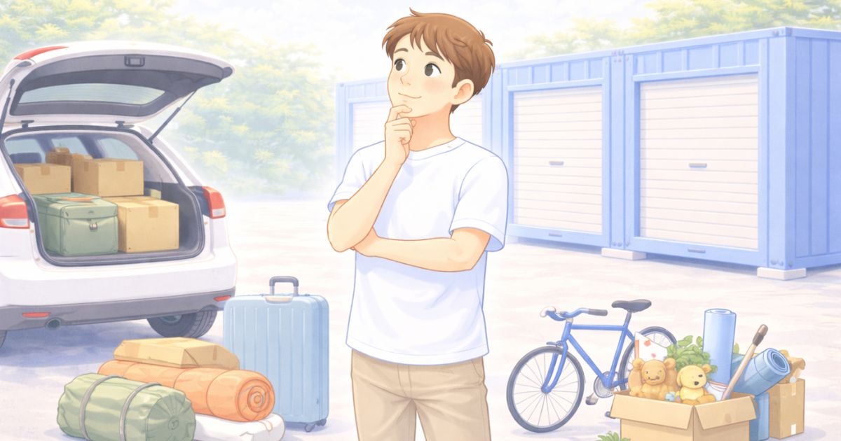 屋外型トランクルームが自分に合うか迷っている人のイメージ