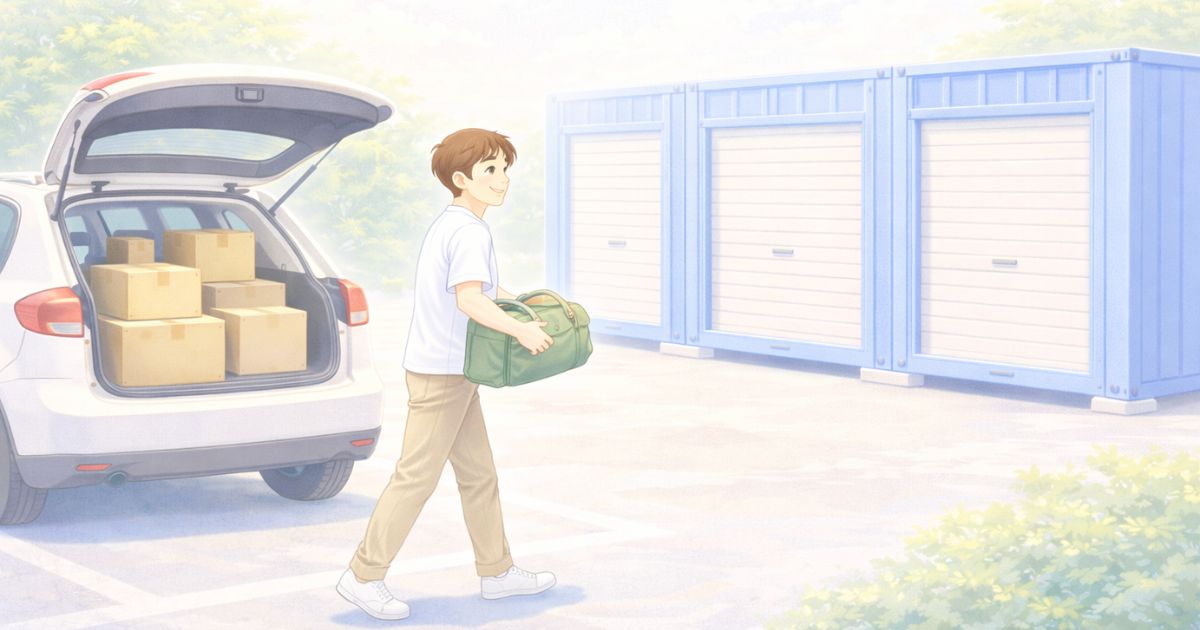 屋外型トランクルームを利用している人のイメージ