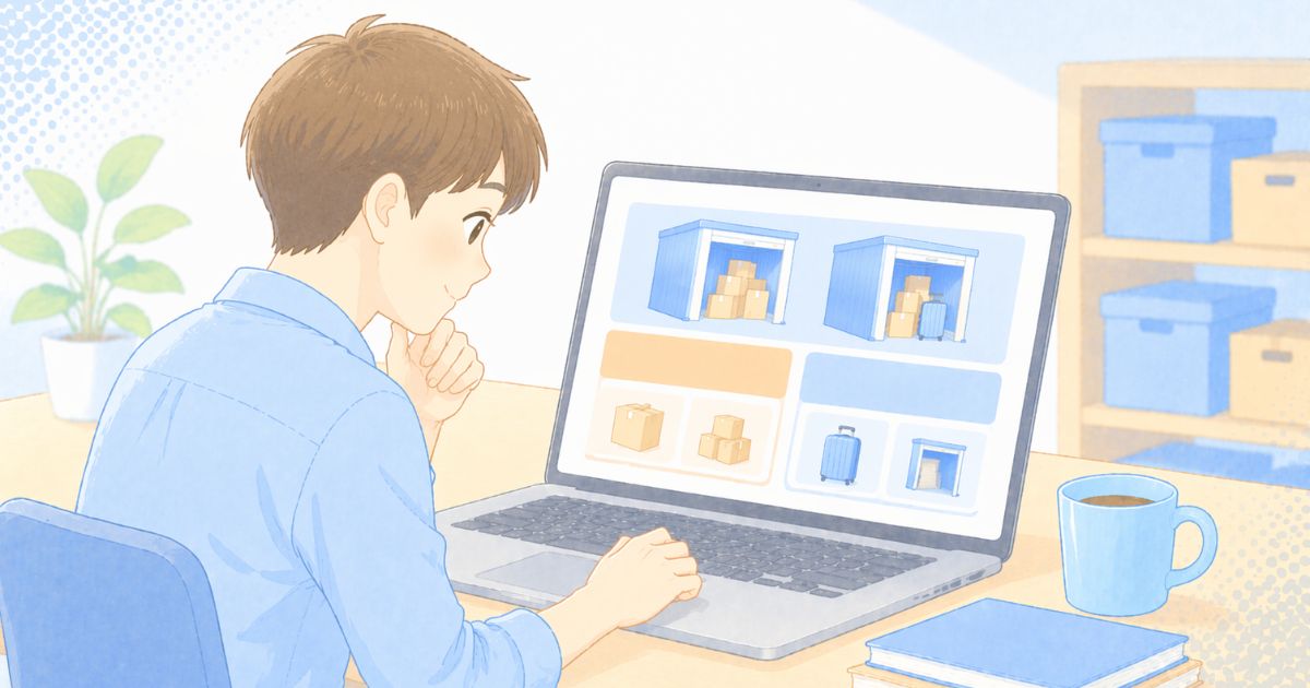 ハローストレージの公式サイトで最新キャンペーンを確認しているイメージ