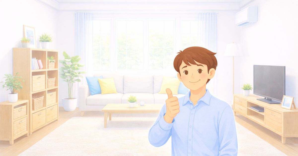 トランクルームで部屋がスッキリしているイメージ